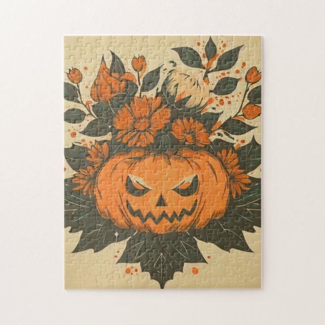 Puzzle Vintage/Halloween/Automne/citrouille (Vertical)