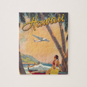 Puzzle Vintage Hawaii Travel Art Illustration