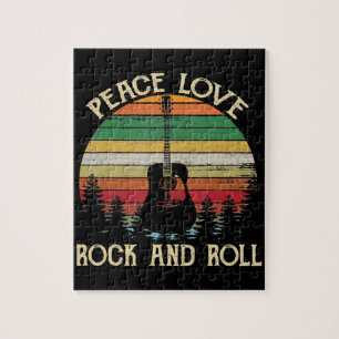 Puzzle Vintage Hippie Van Flower Bus Peace Love