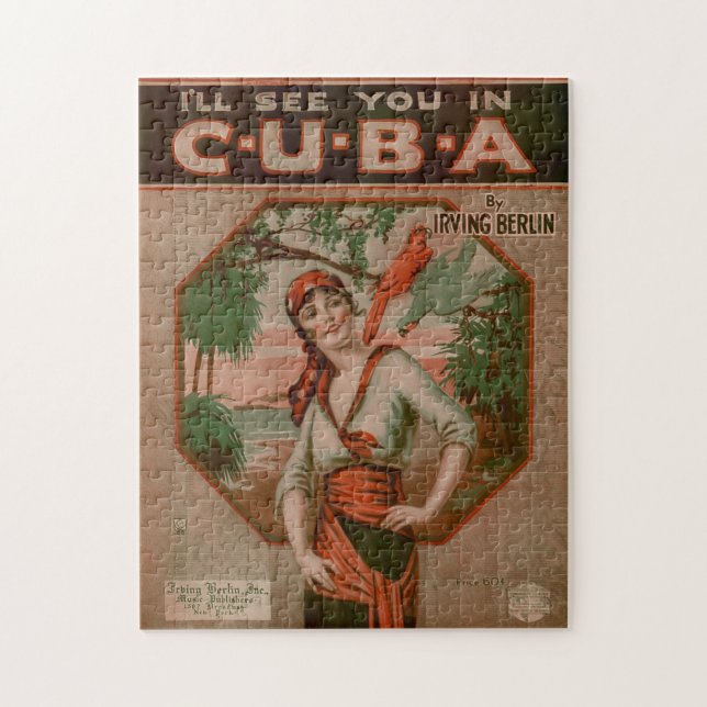 Puzzle Vintage I'll See You in Cuba Travel (Vertical)