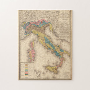 Puzzle Vintage Italy Geology Map (1844)