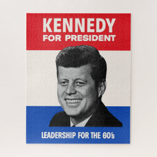 Puzzle Vintage JFK Kennedy pour Président 1960 Campagne J