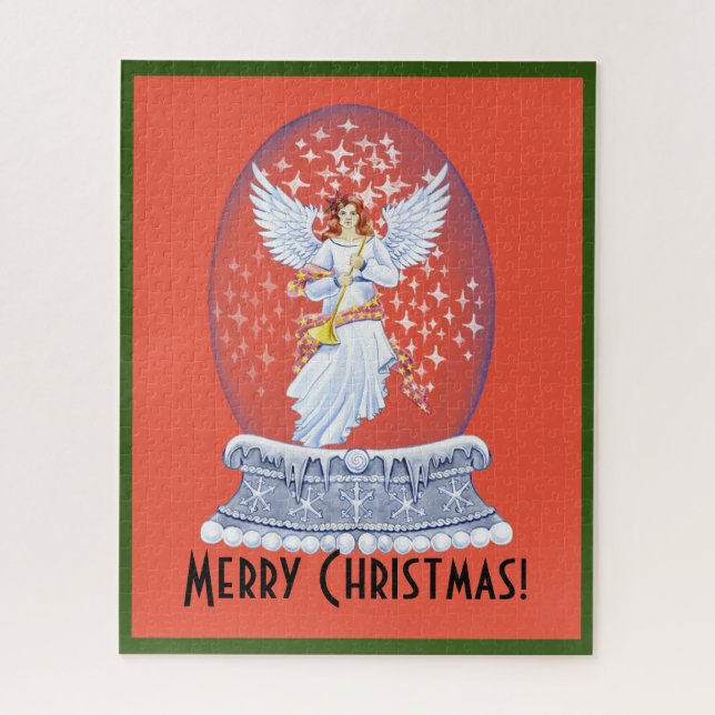Puzzle Vintage Joyeux Noël Angle Sparkling Snowglobe (Vertical)