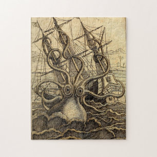 Puzzle Vintage Kraken Print