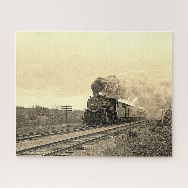 Puzzle Vintage Locomotive Train Steam Engine Railway (Horizontal)