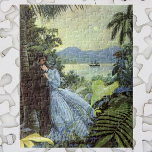 Puzzle Vintage Love and Romance, Romantic Tropical View