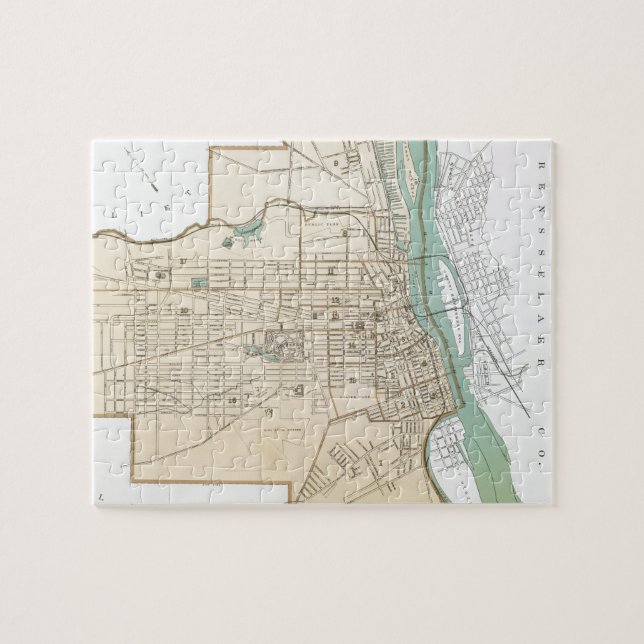 Puzzle Vintage Map of Albany (Horizontal)