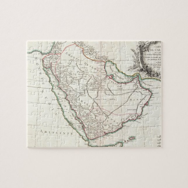 Puzzle Vintage Map of Saudi Arabia (Horizontal)