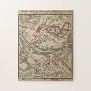 Puzzle Vintage Map of The Battle of Chantilly (1865)