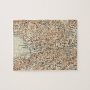 Puzzle Vintage Map of Zurich Switzerland
