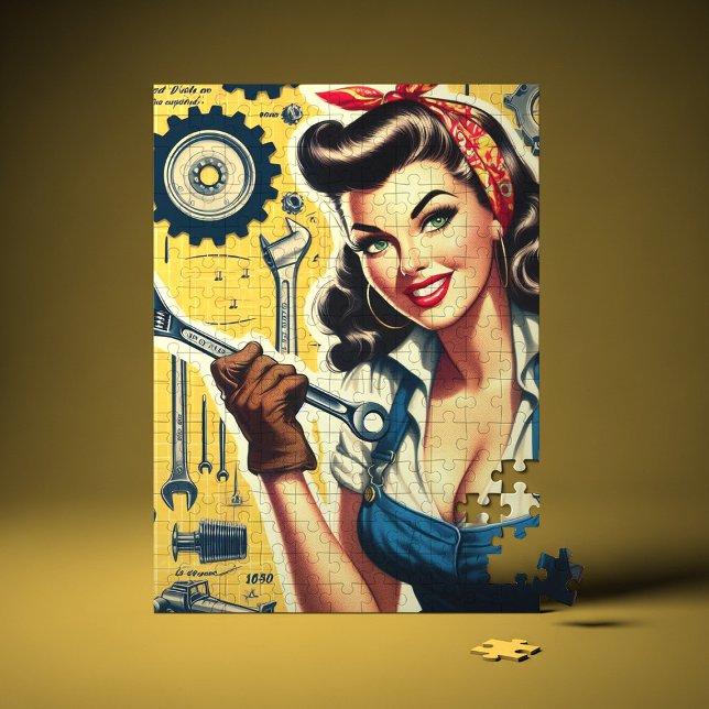 Puzzle Vintage Mechanic Pin-up (Créateur téléchargé)