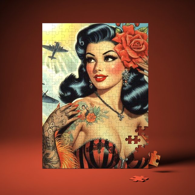 Puzzle Vintage mignonne fille de tatouage (Créateur téléchargé)