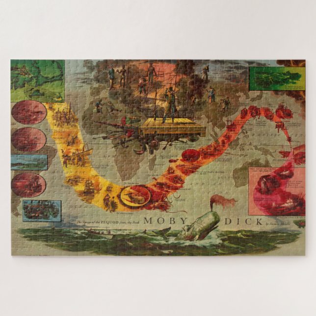 Puzzle Vintage Moby Dick Voyage du Pequod Classic (Horizontal)