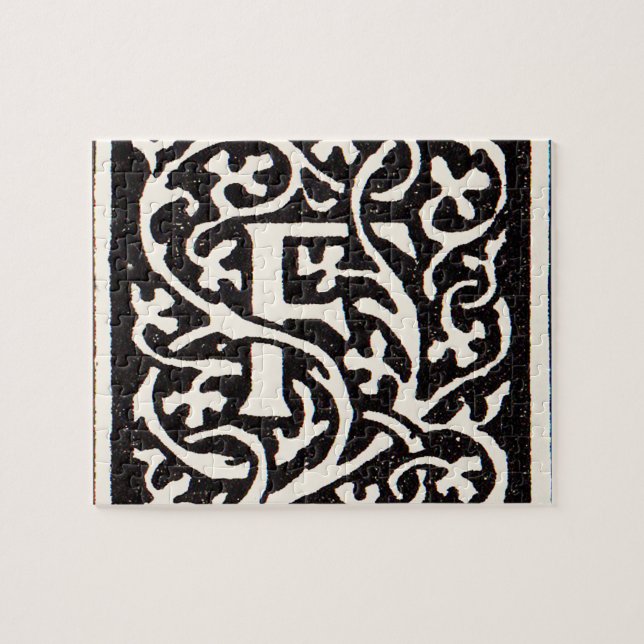 Puzzle Vintage Monogram F Art Nouveau Letter (Horizontal)