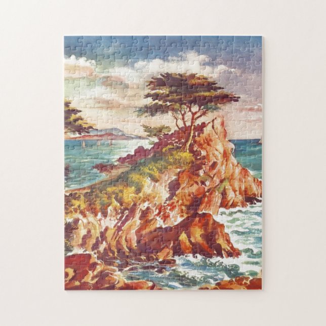Puzzle Vintage Monterey Coastline California Tourisme USA (Vertical)