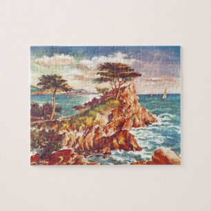 Puzzle Vintage Monterey Coastline Californian Tourism USA