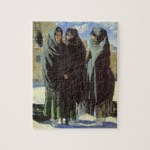 Puzzle Vintage Native American, Taos Girls by Walter Ufer