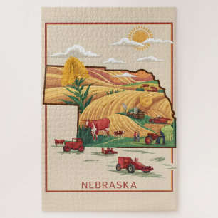 Puzzle Vintage Nebraska Heartland Farm scène