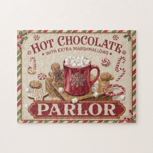 Puzzle Vintage Noël Chocolat chaud Parlour