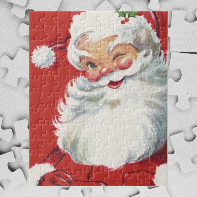 Puzzle Vintage Noël Père Noël, Jolly et Winking (Créateur téléchargé)