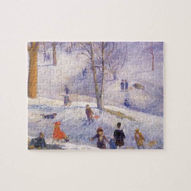 Puzzle Vintage Noël, Traîneau, Central Park Glackens (Horizontal)