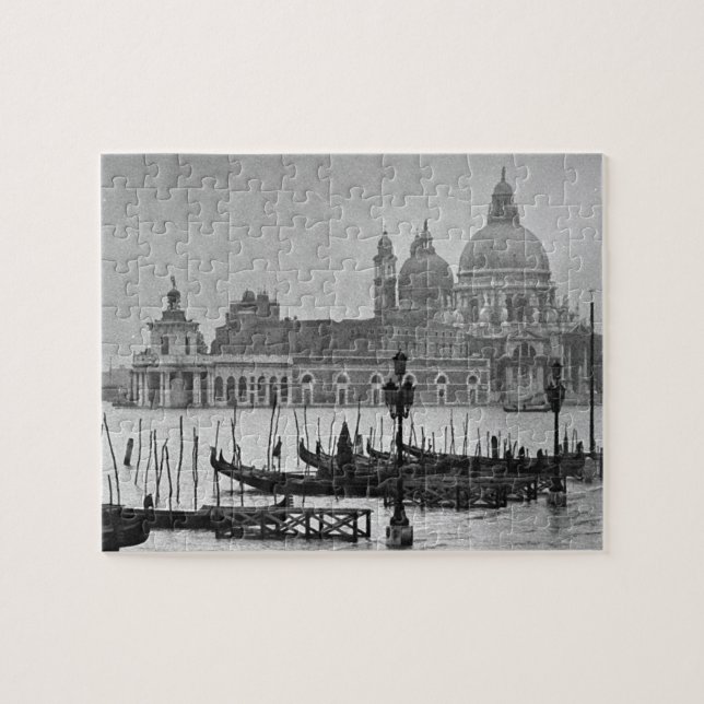 Puzzle Vintage noir Venise Canal Voyage (Horizontal)