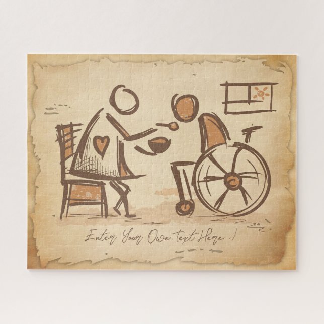 Puzzle Vintage Old Fashion Caregiver, Nursing Assistant (Horizontal)