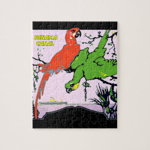 Puzzle Vintage Panama Canal Travel - Animals Illustration