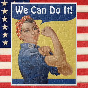 Puzzle Vintage Patriotique Rosie le Riveter, Nous pouvons