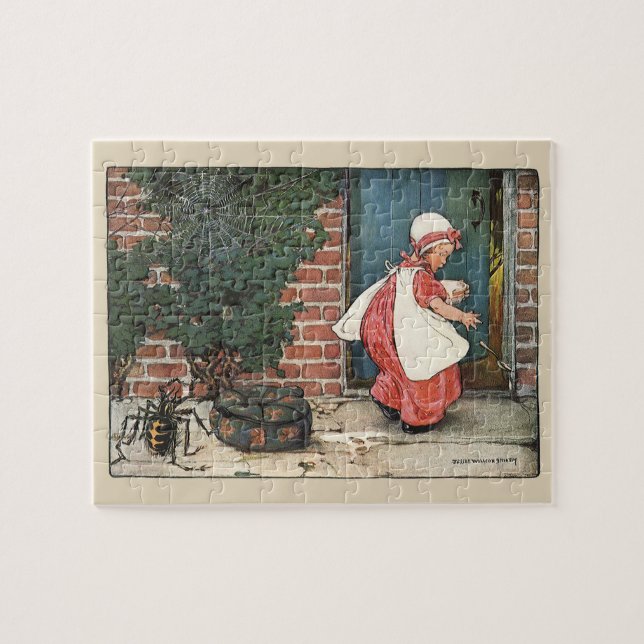 Puzzle Vintage Petite Miss Muffet Spider Nurserme Rhyme (Horizontal)