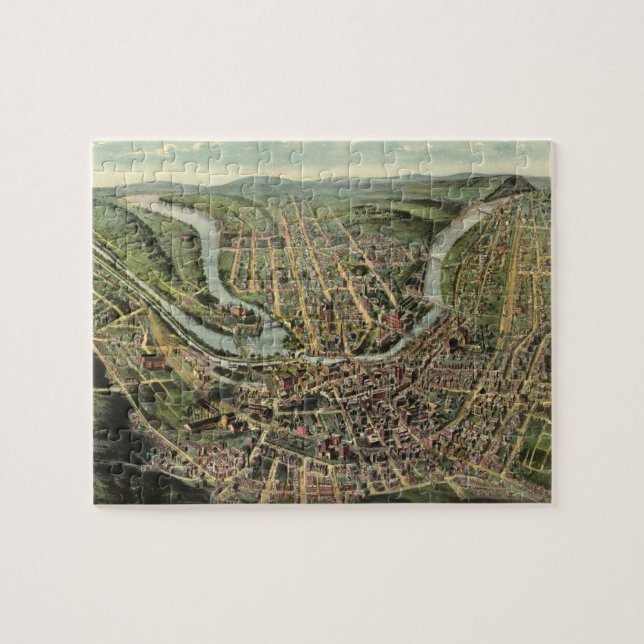 Puzzle Vintage Pictorial Map of Cumberland MD (1906) (Horizontal)