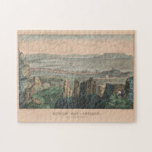 Puzzle Vintage Pictorial Map of Dublin Bay Ireland (1907)