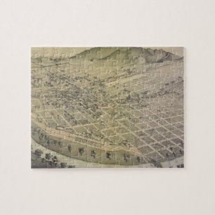 Puzzle Vintage Pictorial Map of El Paso Texas (1886)