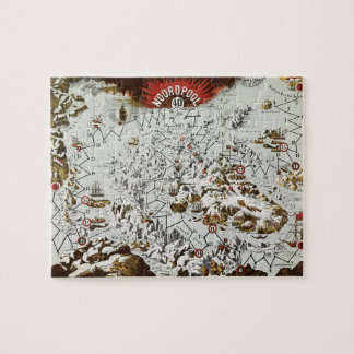 Puzzle Vintage Pôle Nord Ancien Monde Carte Antique
