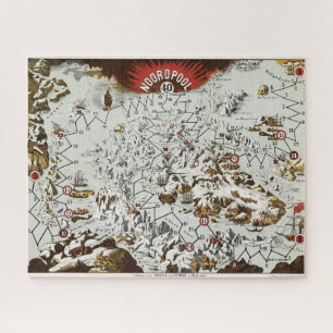 Puzzle Vintage Pôle Nord Antique Map World