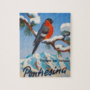 Puzzle Vintage Pontresina Vacances Swiss Air Suisse