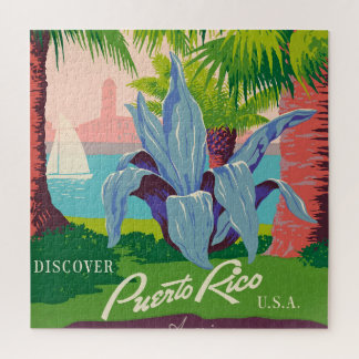 Puzzle Vintage Porto Rico Travel Art Illustration