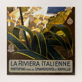 Puzzle Vintage Portofino Italie Riviera Illustration