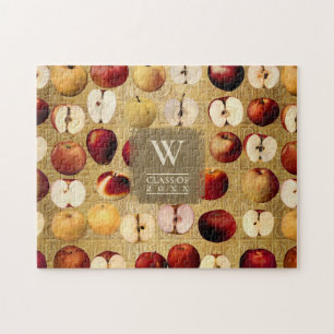 Puzzle Vintage Red Apples Gold Classe Année