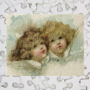 Puzzle Vintage Religion, Anges Victoriennes dans les Nuag