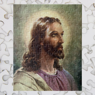 Puzzle Vintage Religious, Jesus Christ Portrait with Halo
