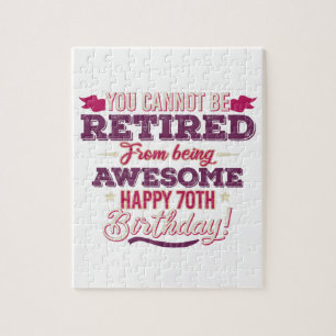 Puzzle vintage retraité fantastique 70e anniversaire des