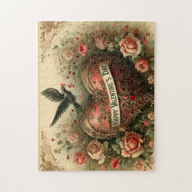 Puzzle Vintage/rétro/Victorian Valentine's day heart (Vertical)