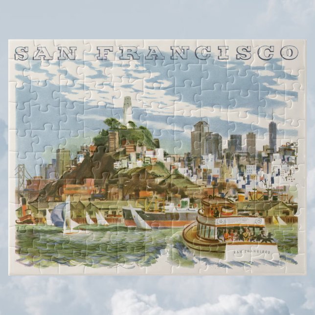 Puzzle Vintage San Francisco Bay Travel Poster Ferryboat (Créateur téléchargé)