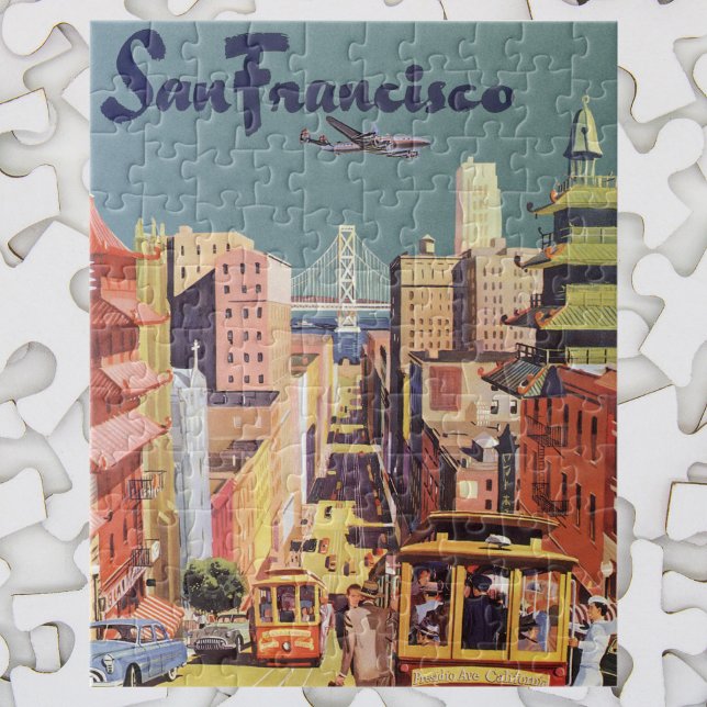 Puzzle Vintage San Francisco Cable Cars Travel Poster Art (Créateur téléchargé)