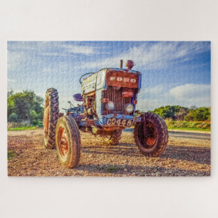 Puzzle Vintage scène agricole de tracteurs antiques Amé