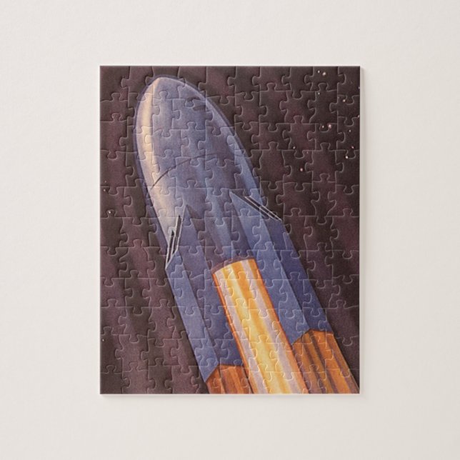 Puzzle Vintage Science Fiction Space Ship Rockets (Vertical)