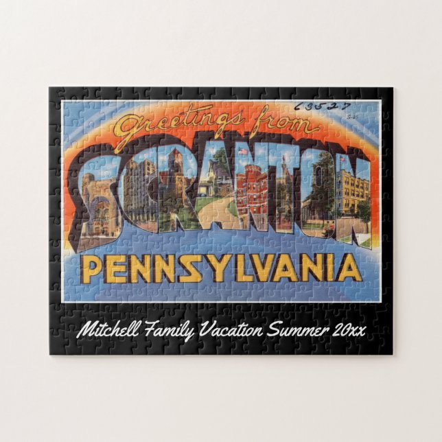 Puzzle Vintage Scranton Pennsylvanie carte postale Souven (Horizontal)