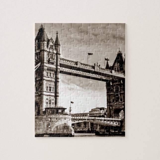 Puzzle Vintage Sepia London Tower Bridge (Vertical)