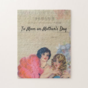 Puzzle Vintage Show Girls Hotel France Fleurs Plumes